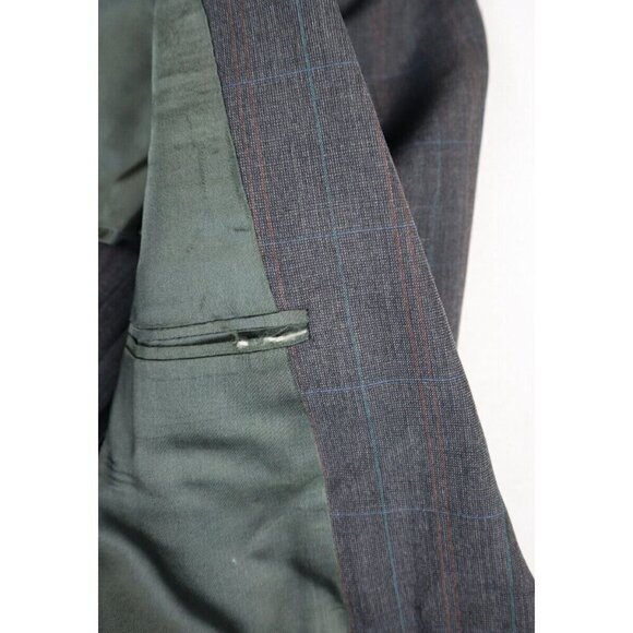 VINTAGE MEN'S GRAY PLAID BLAZER JACKET SPORT COAT - PALM BEACH - SIZE 41L - Picture 6 of 10